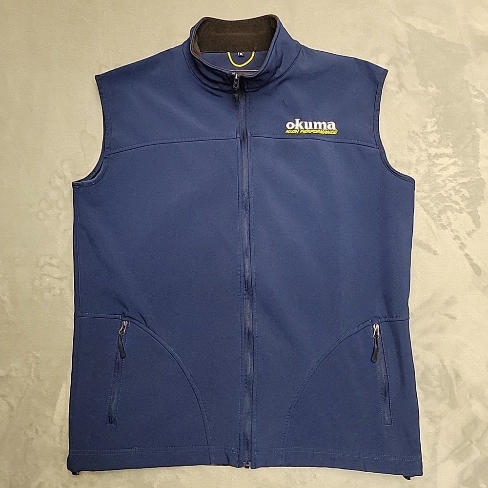 Okuma Vest Mens XL Blue High Performance Fleece Lined Softshell Fishing Outwear